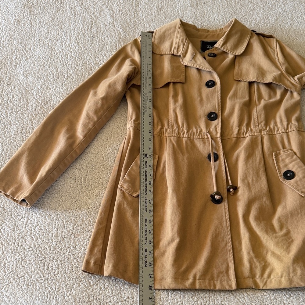 Rails Camel Buttoned Trench Coat Small - Picture 9 of 10